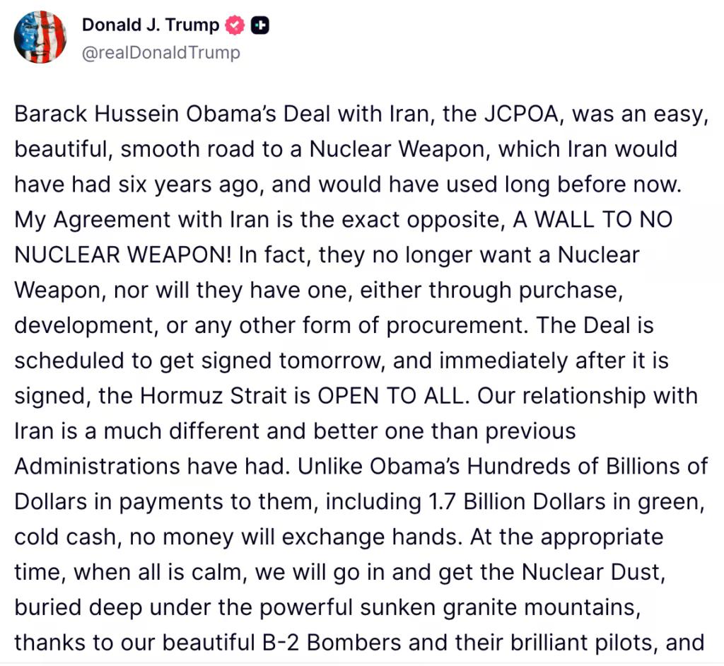 Source: Donald Trump/Truth Social