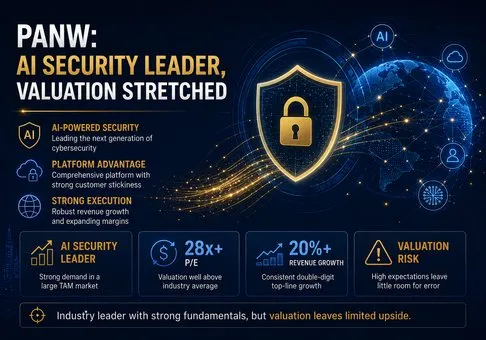 Palo Alto Networks (PANW) 股票研究報告：AI 安全需求確實存在，但 100 倍的本益比已反映其在該領域的絕對主導地位