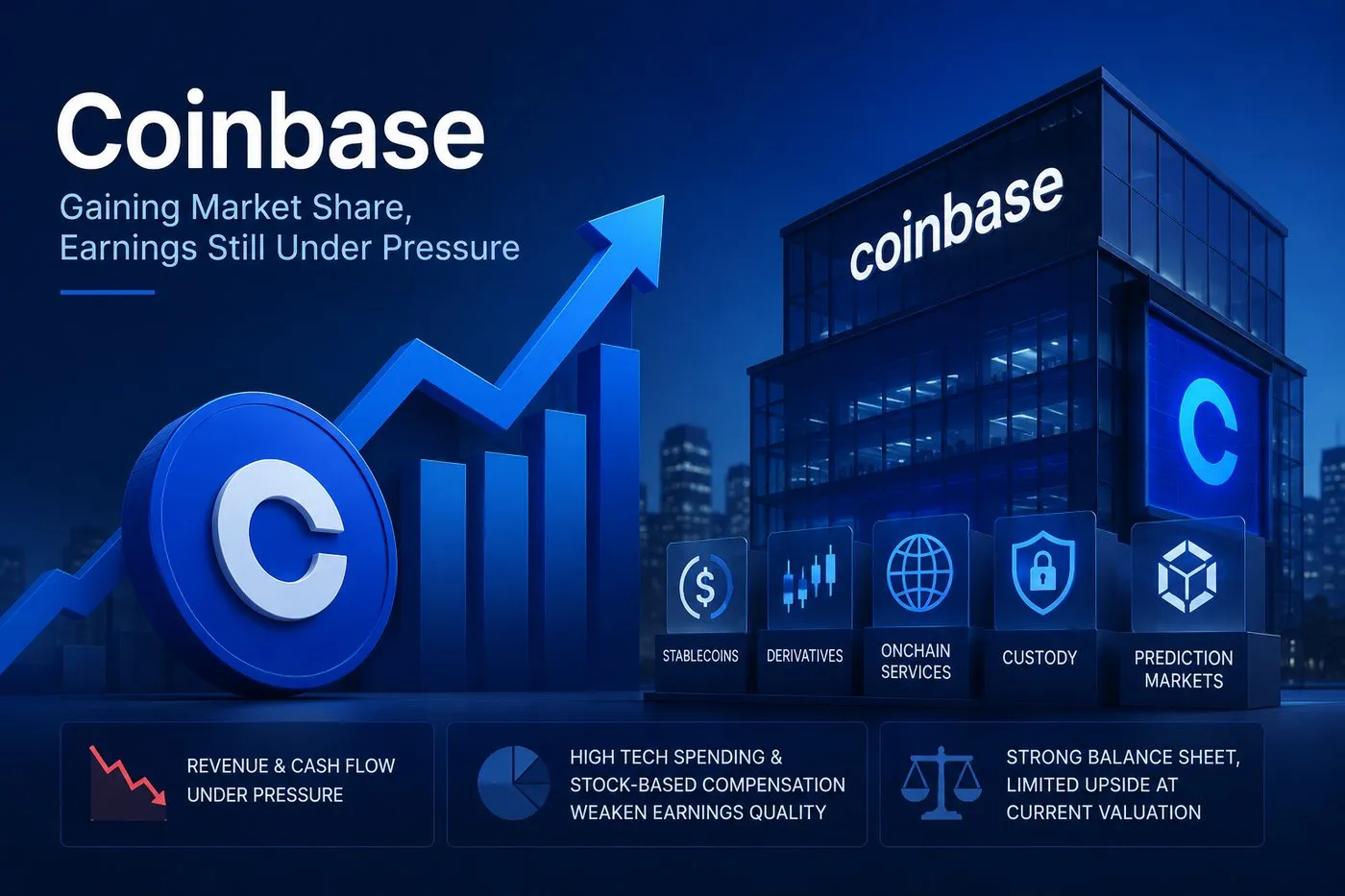 Coinbase Global (COIN) 股票研究報告 — 市佔率正在上升，但現金收益仍落後於其平台故事
